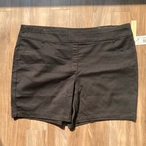 Napa Valley short black comfort waistband hidden elastic pull on 20W